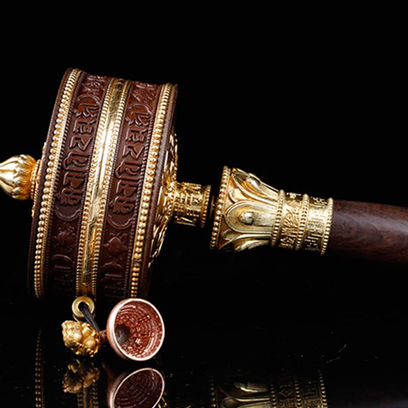 Nimara Ritual Tibetan Prayer Wheel Six True Words Copper Balance Decoration
