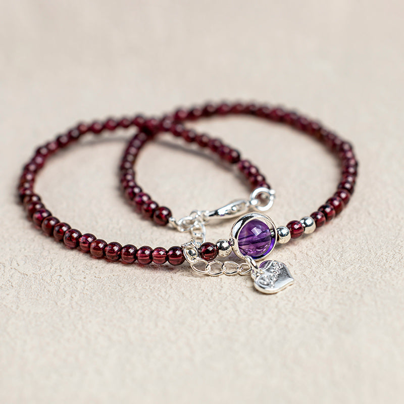 Nimara Ritual Garnet Amethyst Purification Calm Anklet