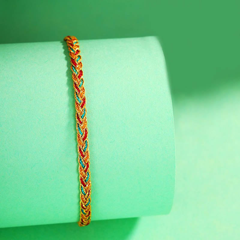 Nimara Ritual Handmade Multicolored Dragon Scale Pattern Braid String Bracelet