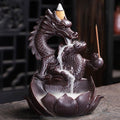 Nimara Ritual Dragon Lotus Pattern Strength Protection Ceramic Incense Burner Decoration