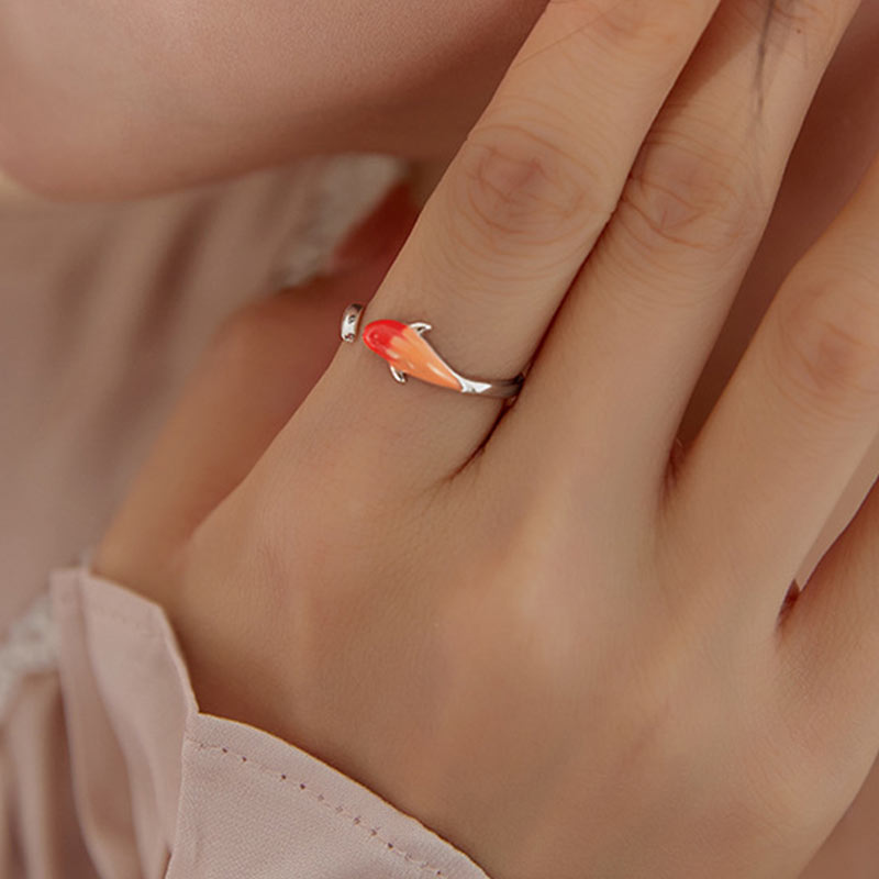Nimara Ritual Koi Fish Copper Balance Luck Adjustable Ring