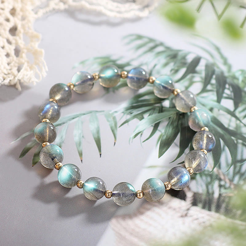 Nimara Ritual 14k Gold Plated Natural Moonstone Healing Love Bracelet
