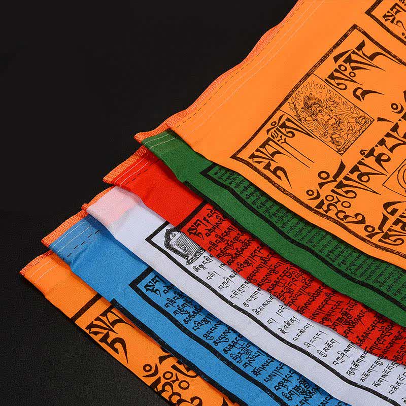 Nimara Ritual Tibetan 5 Colors Windhorse Auspicious Outdoor 25 Pcs Prayer Flag