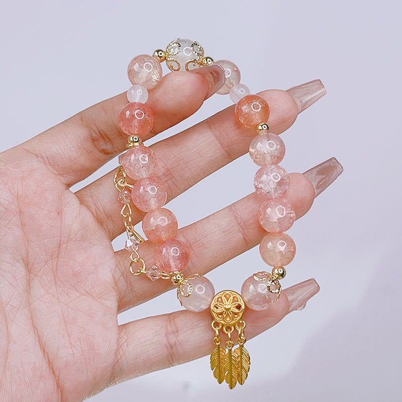Nimara Ritual Glass Bead Dream Catcher Protection Charm Bracelet