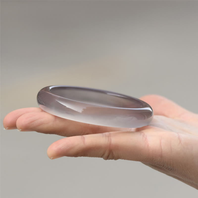 Nimara Ritual Natural Gray Chalcedony Harmony Bangle Bracelet