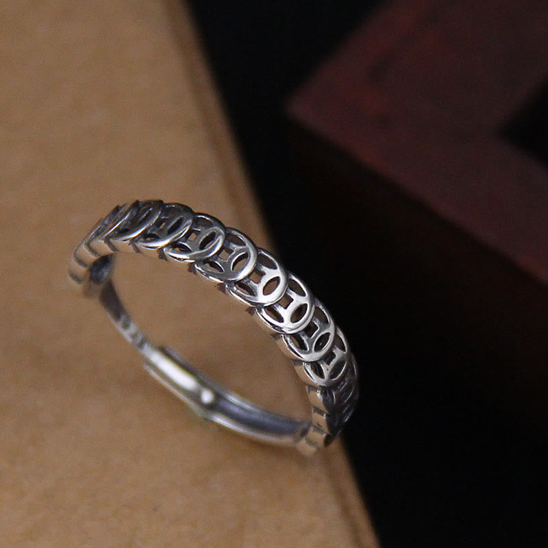 Nimara Ritual Vintage Copper Coin Design Luck Adjustable Ring