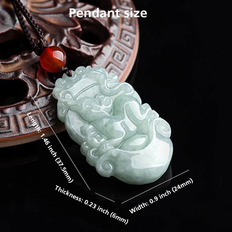 Nimara Ritual Natural Jade 12 Chinese Zodiac Sucess Pendant Necklace