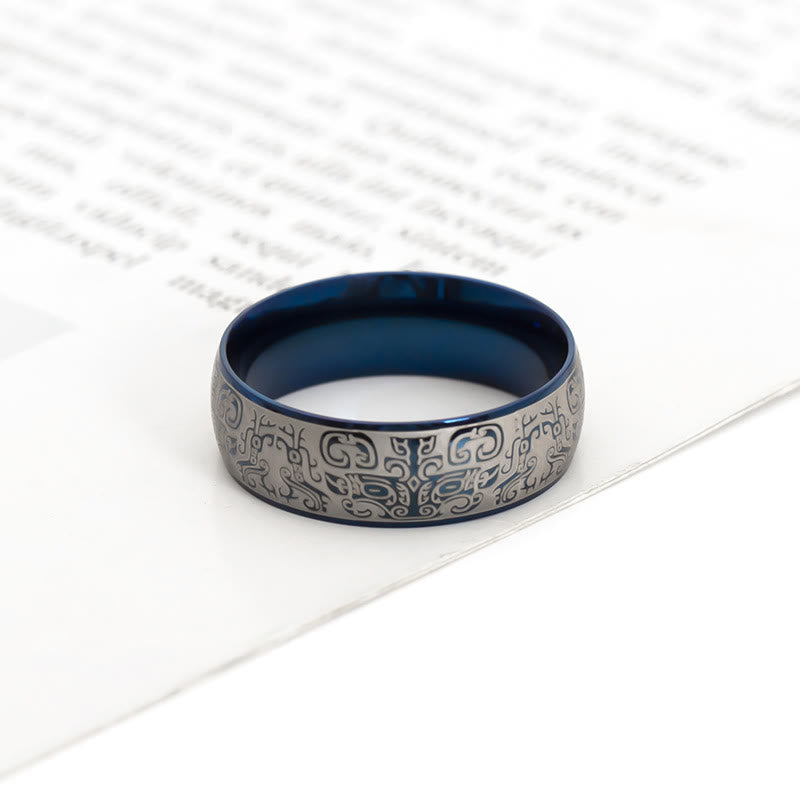 Nimara Ritual Lucky Mythological Creature Taotie Wealth Titanium Steel Ring