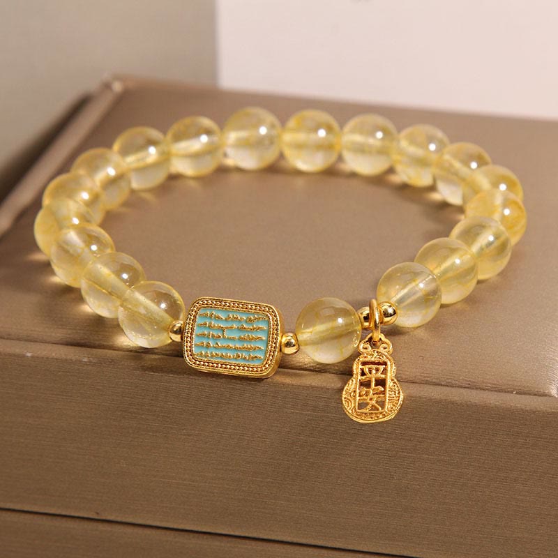 Nimara Ritual Natural Citrine Five Scriptures Generosity Bracelet