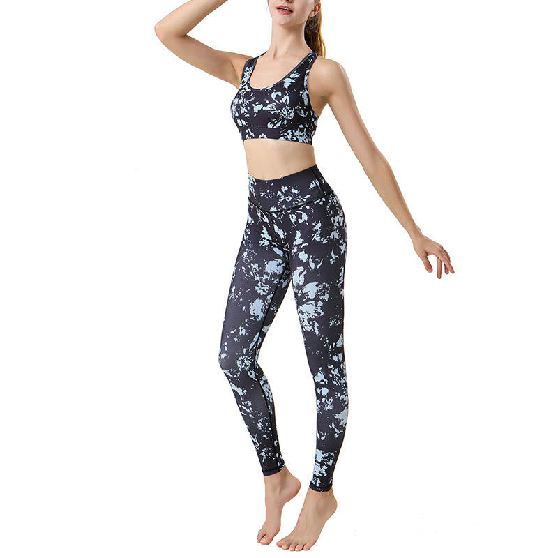 Nimara Ritual Spots Maple Leaf Print Sports Exercise Fitness High Waist Leggings Women's Yoga Pants