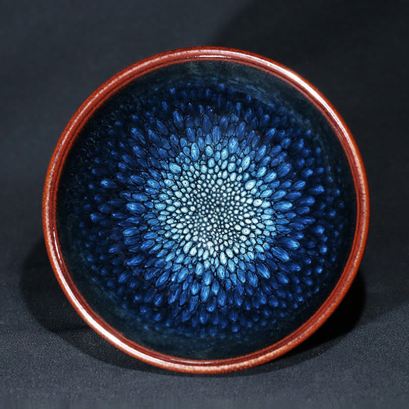 Nimara Ritual Handmade Blue Francolinus Spot Chinese Jianzhan Ceramic Teacup Kung Fu Tea Cup Bowl