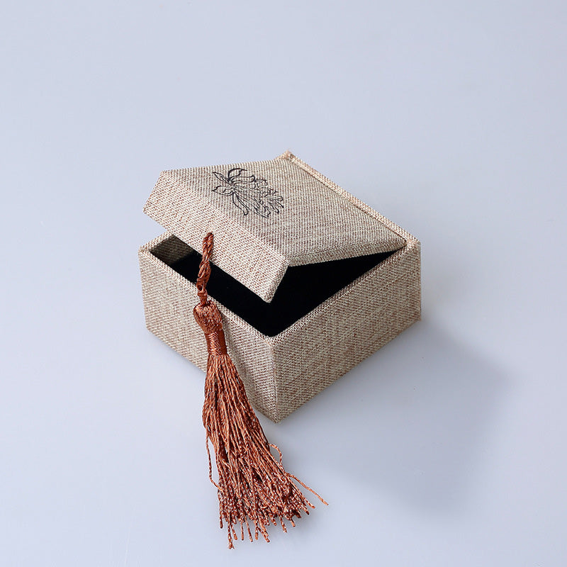Nimara Ritual Lotus Pattern Jewelry Storage Box Gift Box Tassels