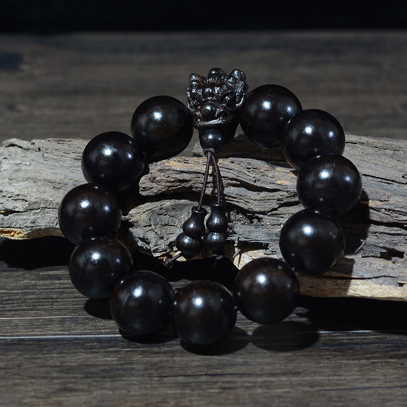 Maintain Healing Energy Rosewood Dragon Carved Protection Bracelet