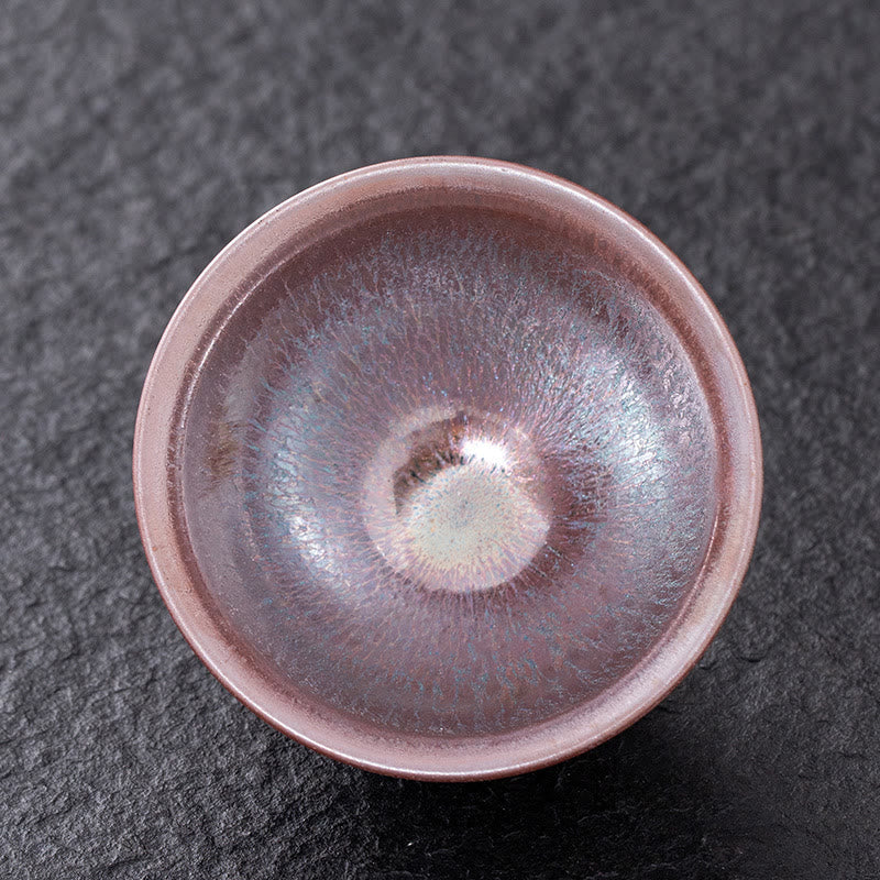 Nimara Ritual Chinese Pink Gold Jianzhan Porcelain Teacup Kung Fu Tea Cup
