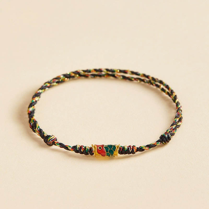 Nimara Ritual Handcrafted Koi Fish Wealth Prosperity Braided Rope Bracelet