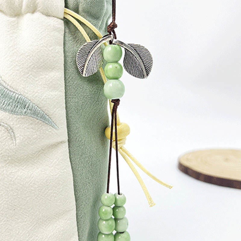 Nimara Ritual Embroidered Butterfly Lotus Magnolia Cotton Linen Tote Crossbody Bag Shoulder Bag Handbag