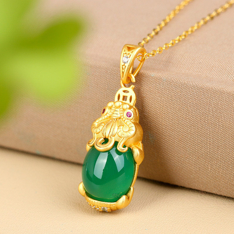 Nimara Ritual Natural Jade PiXiu Balance Necklace