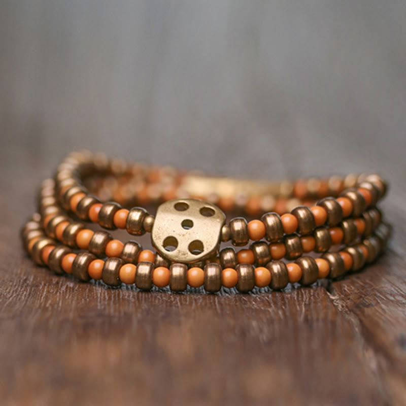 Nimara Ritual Retro Olive Pit Copper Wealth Bracelet