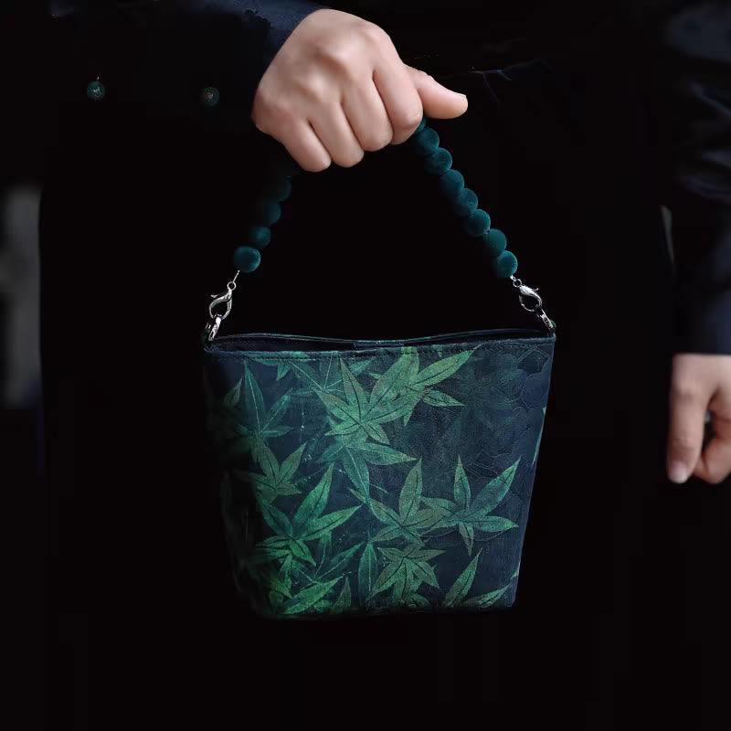 Nimara Ritual Small Bamboo Leaves Butterfly Peony Flowers Magpie Metal Chain Crossbody Bag Shoulder Bag Handbag