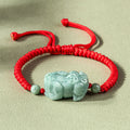 Nimara Ritual Handmade Natural Jade PiXiu Protection King Kong Knot Braided String Bracelet