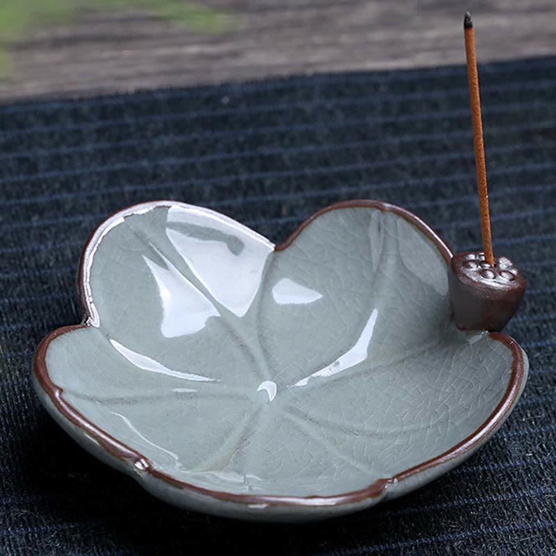 Nimara Ritual Lotus Plum Blossom Square Ceramic Spiritual Backflow Incense Burner