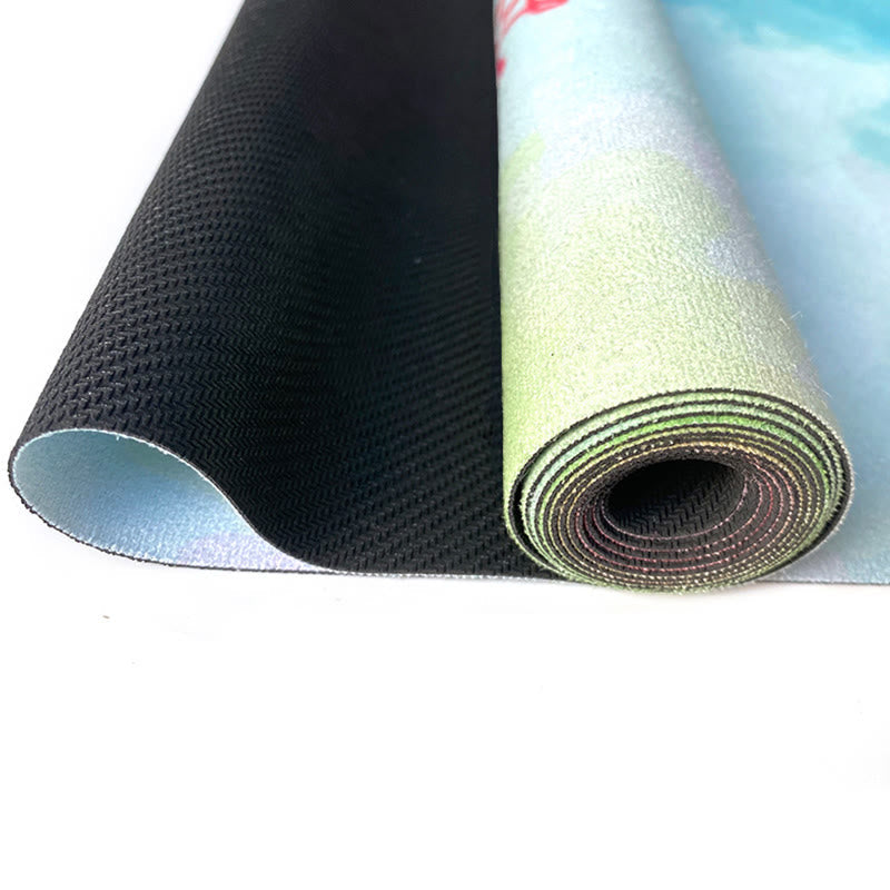 Nimara Ritual Tibetan Mandala Elephant Lotus Koi Fish Mindful Natural Rubber Yoga Mat Decoration