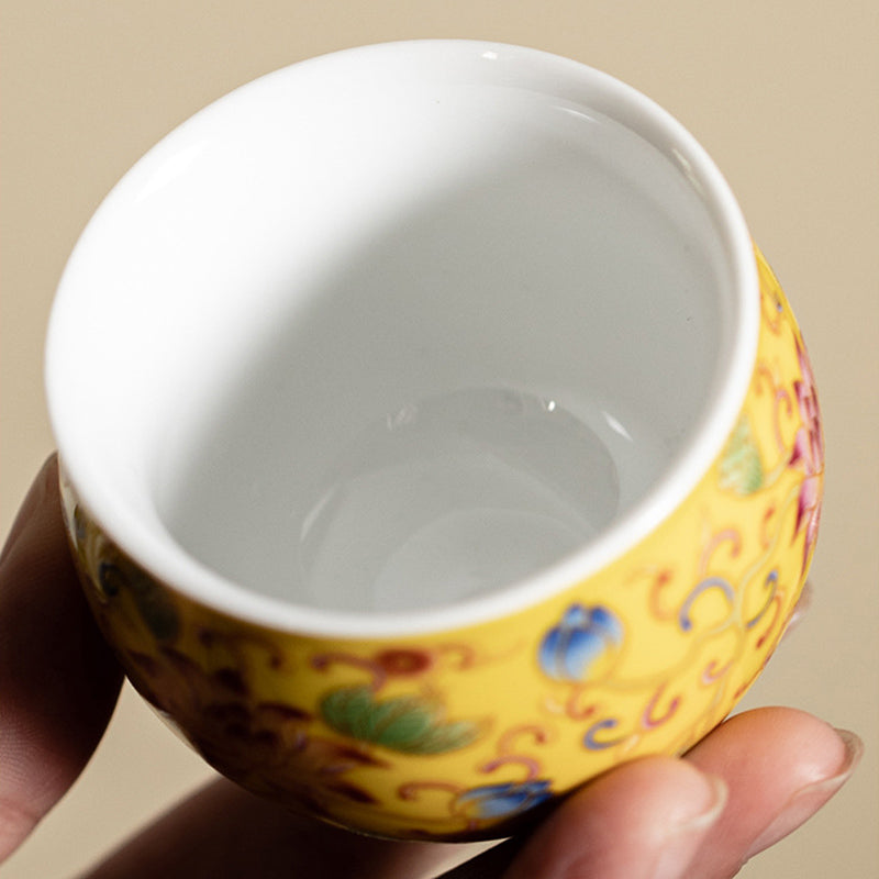 Nimara Ritual Lotus Flower Pod Pattern Ceramic Teacup Kung Fu Tea Cup 80ml