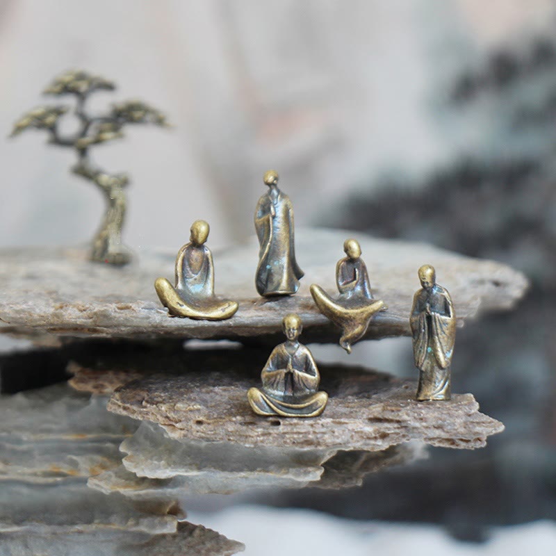Nimara Ritual Mini Meditation Buddha Metal Monk Serenity Home Decoration