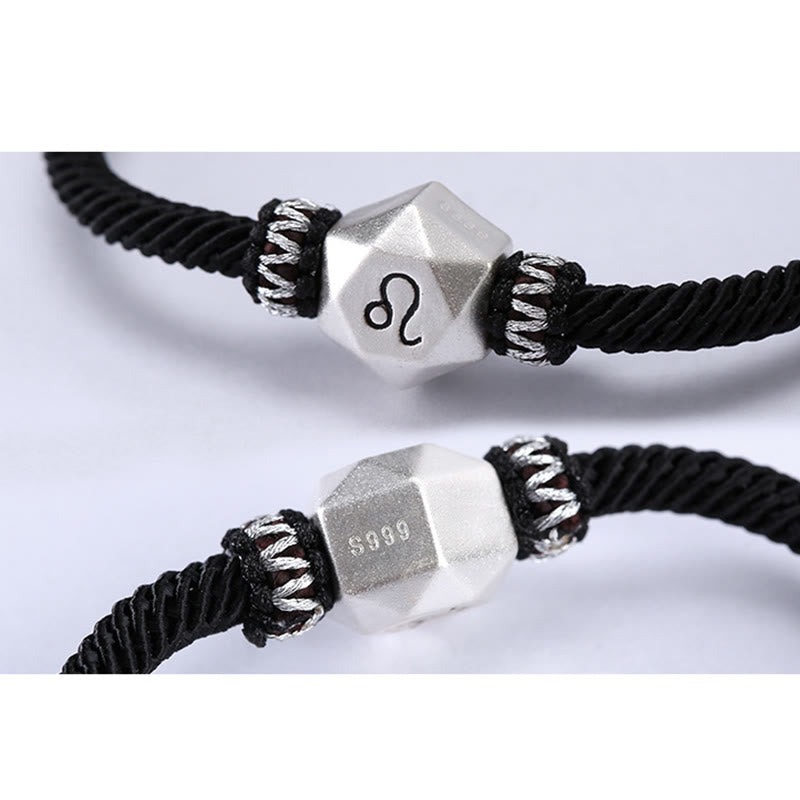 Nimara Ritual 999 Sterling Silver 12 Constellations of the Zodiac Protection Handmade String Bracelet