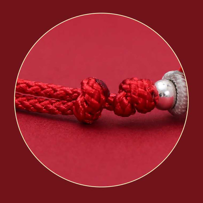Nimara Ritual 925 Sterling Silver PiXiu Fu Character Wealth Luck Handmade Braided Bracelet
