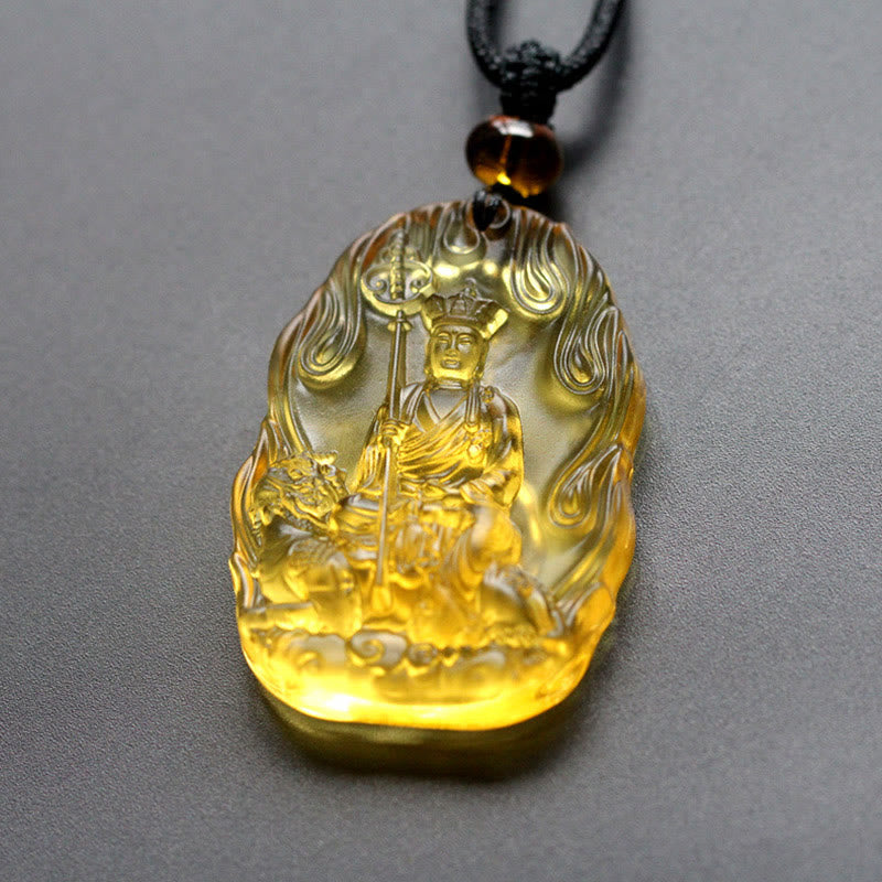 Nimara Ritual Ksitigarbha Buddha Liuli Crystal Serenity Amulet Necklace Pendant