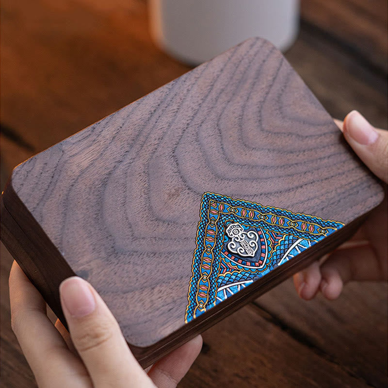 Nimara Ritual Vintage Handmade Black Walnut Wood Jewelry Storage Box Wooden Gift Box