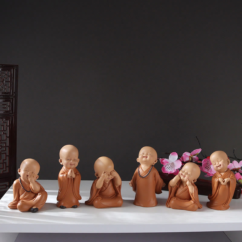 Nimara Ritual Small Mini Meditation Praying Monk Serenity Resin Home Decoration