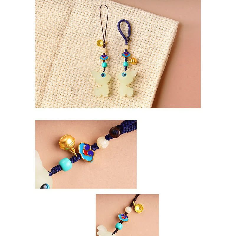 Nimara Ritual Mini Cute Deer Glowstone Luminous Lucky Deer Energy Key Chain Phone Car Hanging Decoration