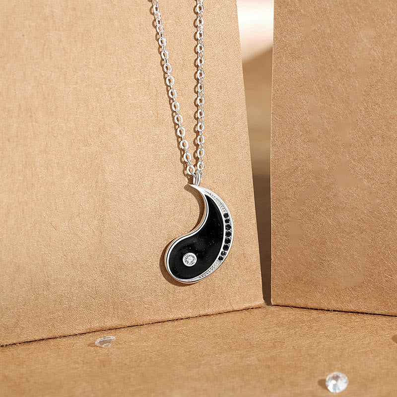 Nimara Ritual 925 Sterling Silver Yin Yang Symbol Harmnoy Necklace Pendant
