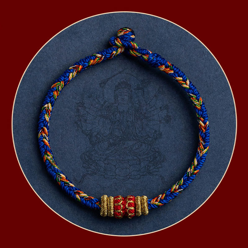 Nimara Ritual Tibet Handmade Chinese Zodiac Natal Buddha Luck Strength Braided String Bracelet