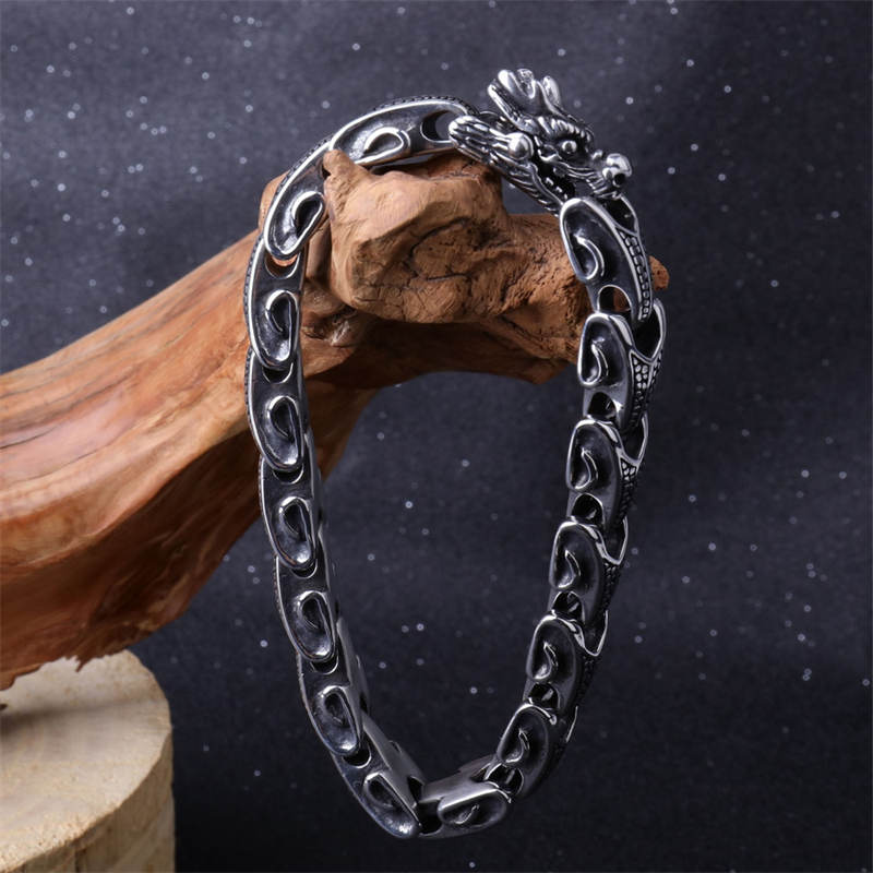 Nimara Ritual Dragon Titanium Steel Luck Bracelet Bangle