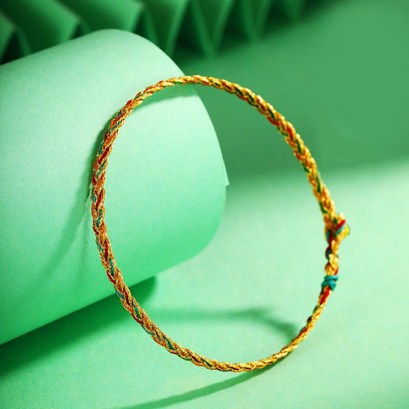 Nimara Ritual Handmade Multicolored Dragon Scale Pattern Braid String Bracelet