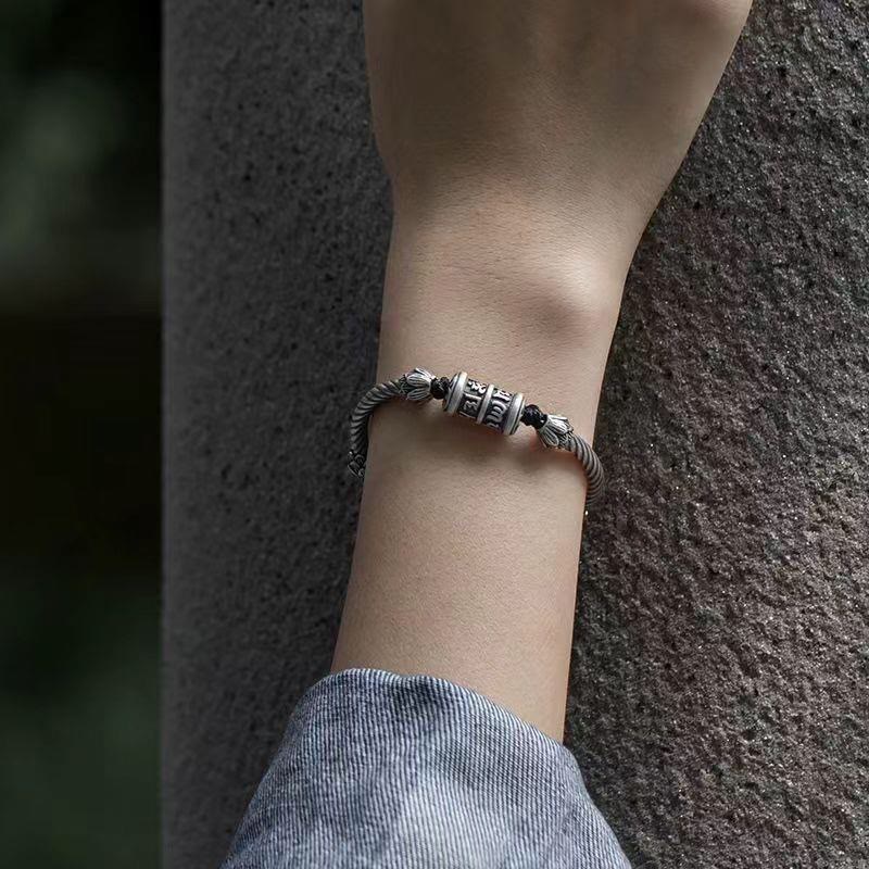 Nimara Ritual Om Mani Padme Hum Lotus Peace Braided Bracelet