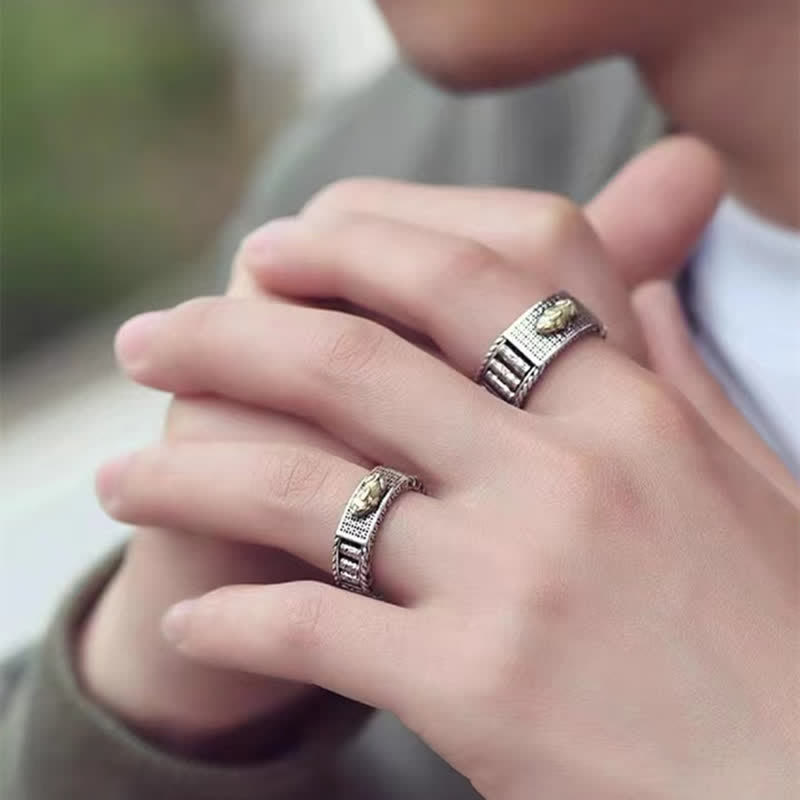 Nimara Ritual Lucky FengShui PiXiu Wealth Prayer Wheels Couple Ring
