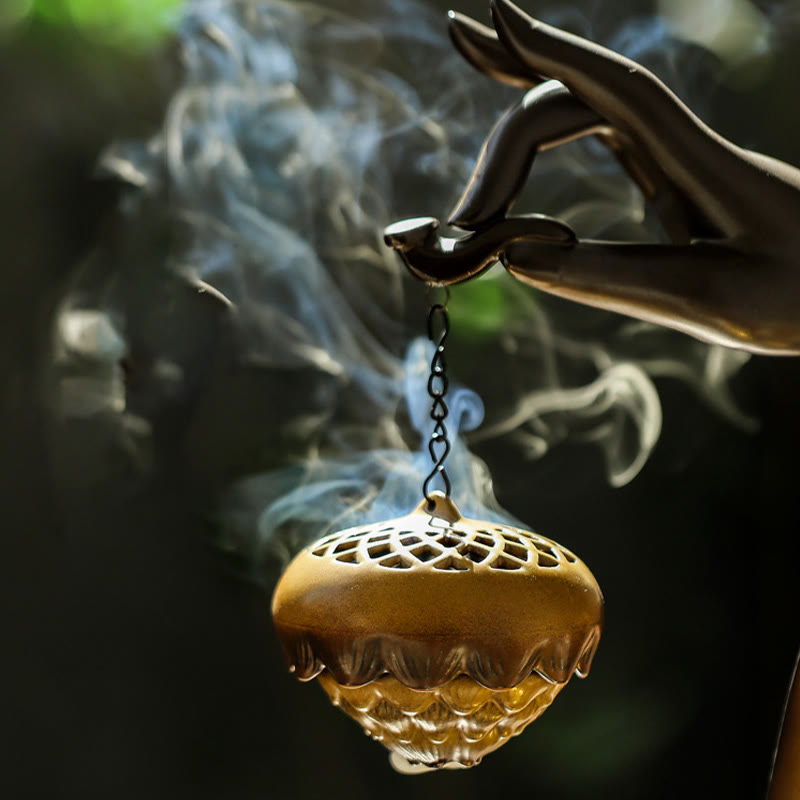 Nimara Ritual Led Buddha Hand Backflow Smoke Fountain Healing Ceramic Stick Incense Burner Decoration