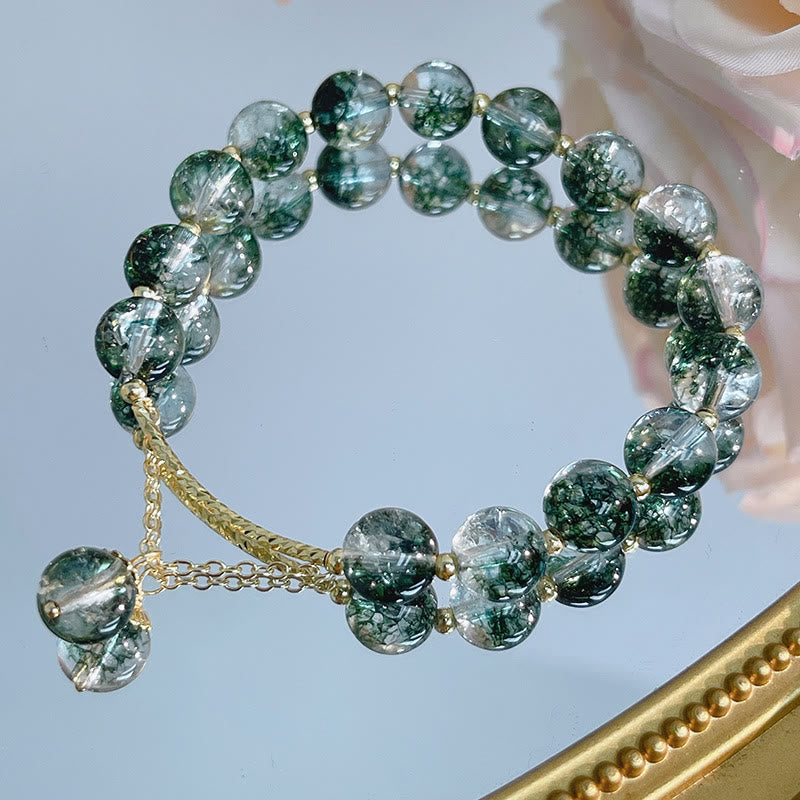 Nimara Ritual Green Phantom Crystal Confidence Charm Bracelet
