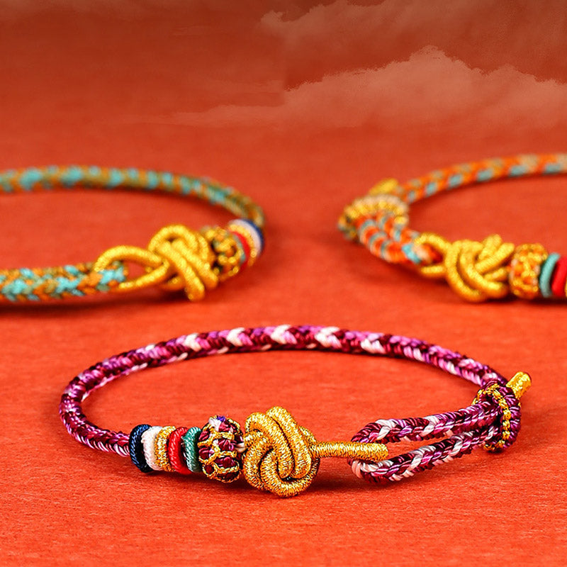 Nimara Ritual Handmade Dunhuang Colorful Rope Protection Braid String Bracelet
