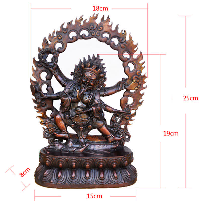 Nimara Ritual Tibet Mahakala Bodhisattva Figurine Compassion Copper Statue Decoration