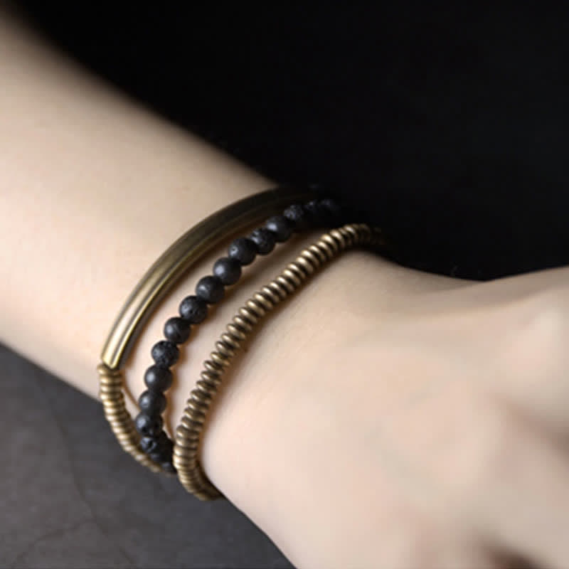 Nimara Ritual Vintage Lava Rock Copper Support Bracelet