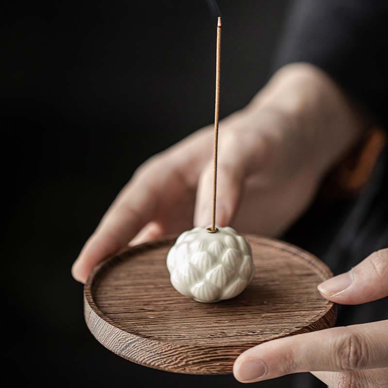 Nimara Ritual Mini Lotus Flower Meditation Ceramic Stick Small Incense Burner Decoration