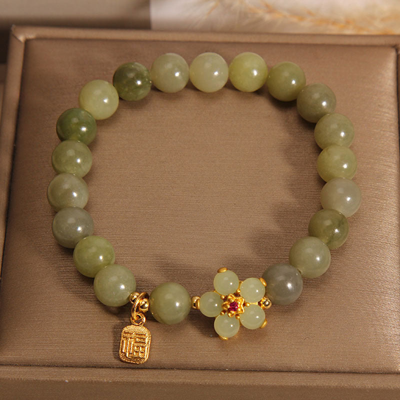 Success Jade Flower Fu Lucky Bracelet