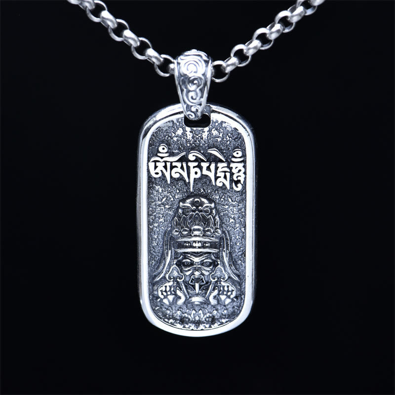 Nimara Ritual 925 Sterling Silver Zakiram Goddess of Wealth Om Mani Padme Hum Peace Necklace Pendant