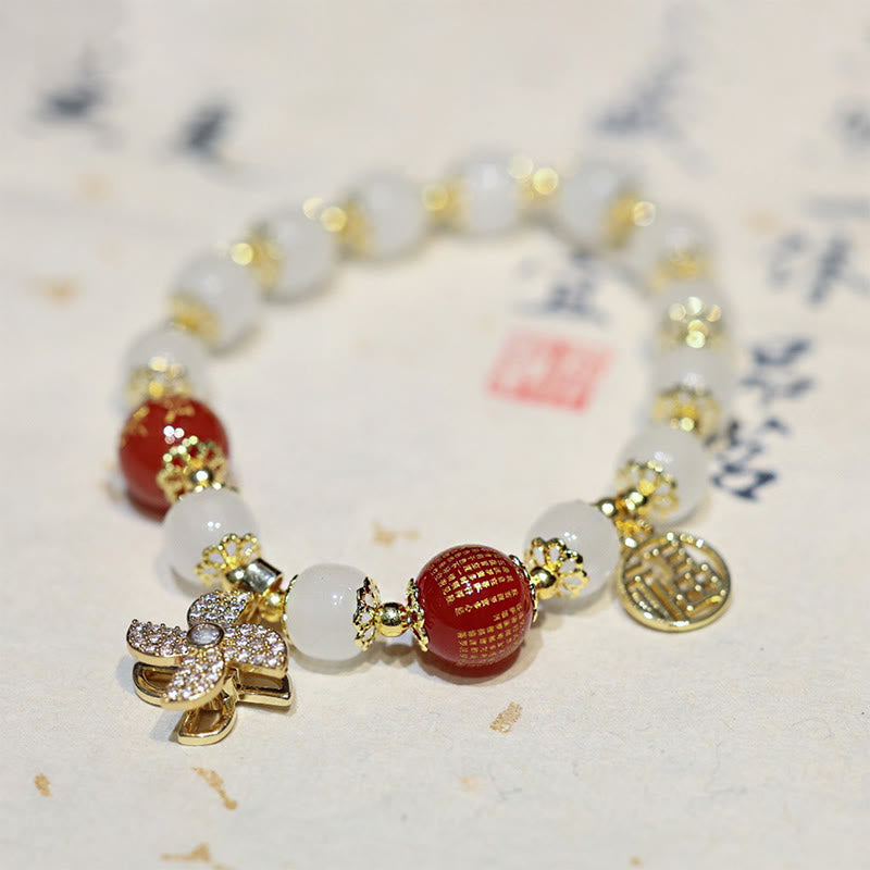 Nimara Ritual Windmill Chinese Lock Charm Fu Character Blessing Bracelet