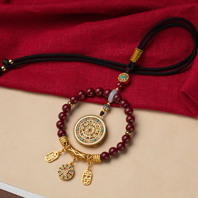 Nimara Ritual Natural Cinnabar Wish Ruyi Peace Blessing Car Hanging Decoration
